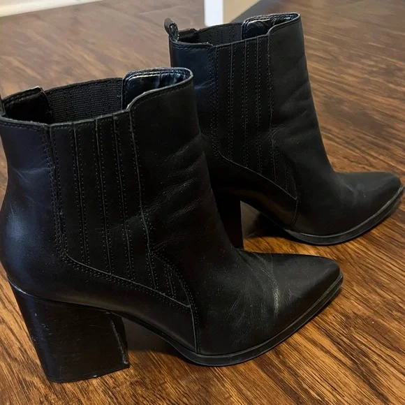 Marc Fisher Sleek Black Ankle Booties - Picture 3 of 5
